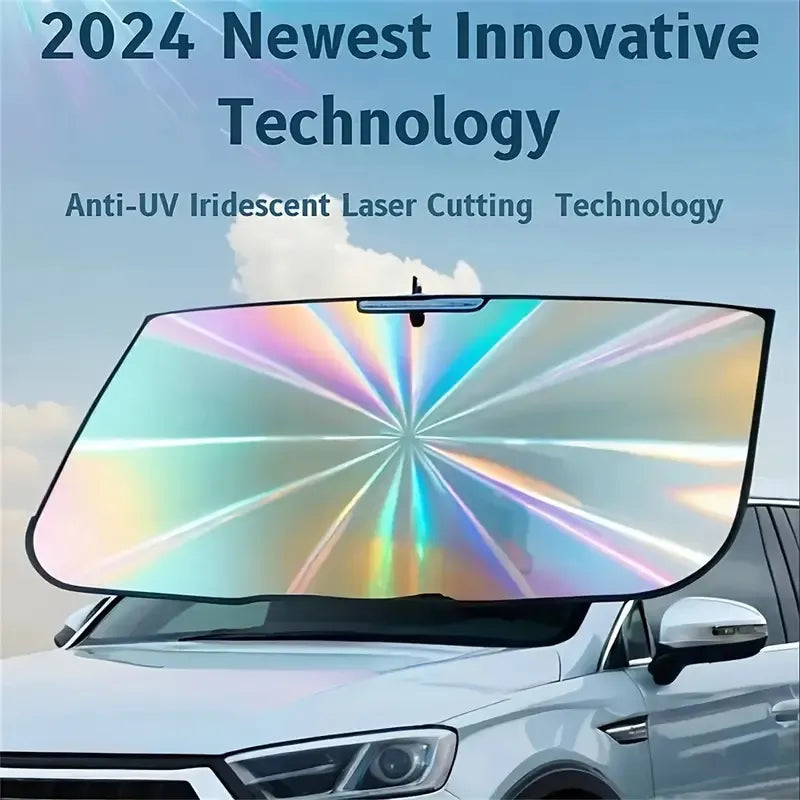 Upgraded General Purpose Version Rainbow Umbrella Car Windshield Sunshade UV - Image 6