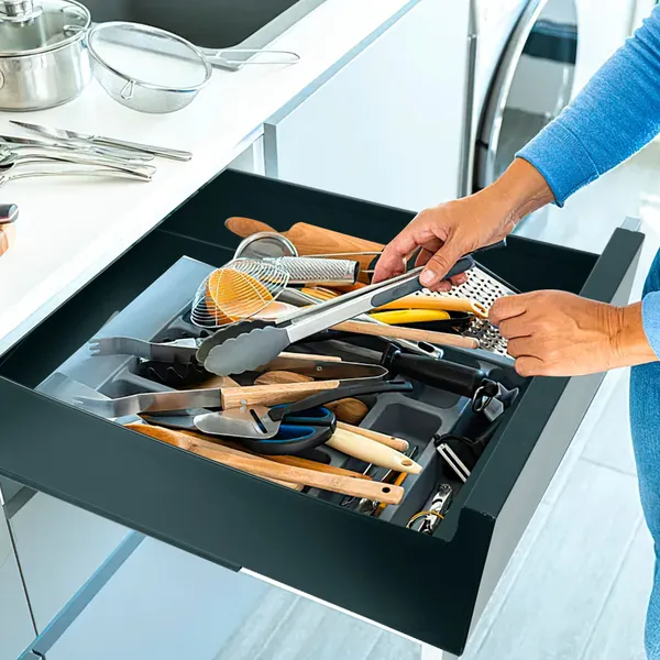 Pull Out Cabinet Organizer Carbon Steel Slide Out Drawer Storage Smooth Quiet - Image 3