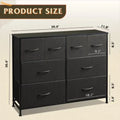 8 Drawers Fabric Cabinet Metal Frame Wide Wood TopStorageTower TV Stand Clothes