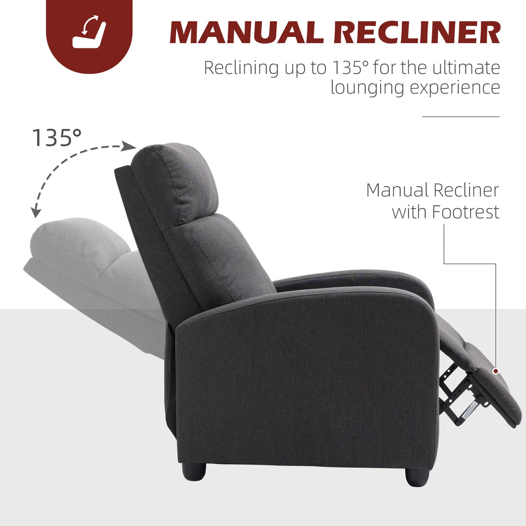 Fabric Recliner Chair Manual Home Theater Seating Single Reclining Sofa Chair - Image 4