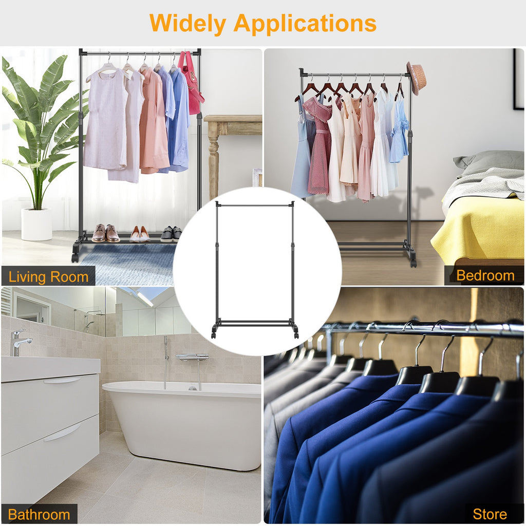 15kg 33lbs Garment Racks 3.12ft To 4.80ft Height Adjustable Clothes Stand