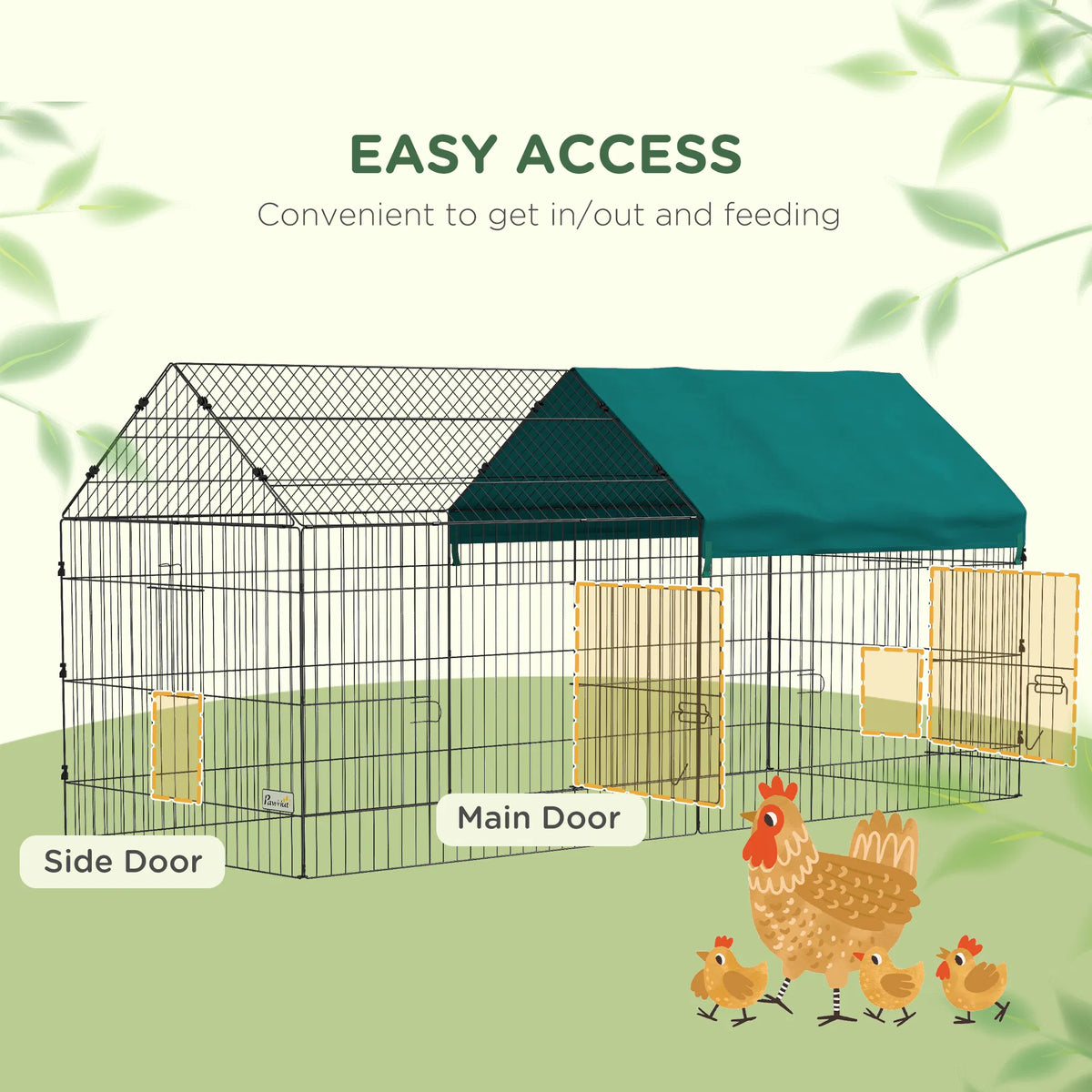 87" Small Animal Cage with Roof Indoor/Outdoor Use for Chicken Rabbits