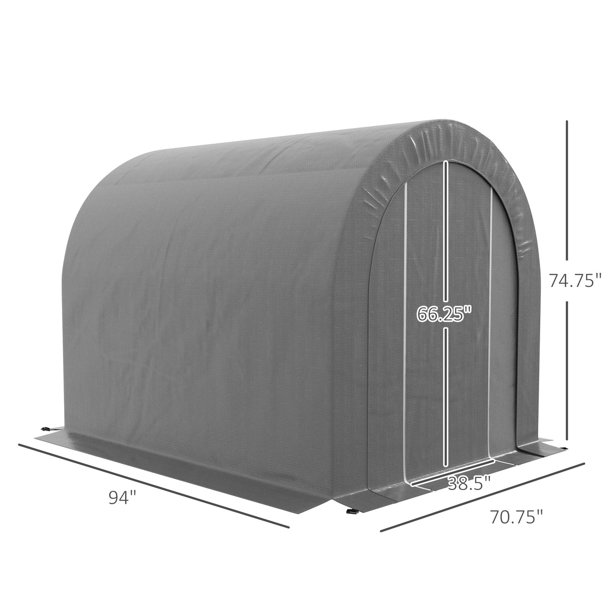 Galvanized Metal 6 x 8 Outdoor Storage Tent Heavy Duty and Waterproof Portable