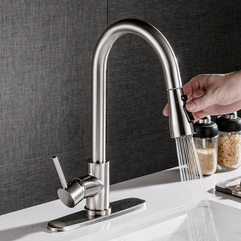 Pull out Hot And Cold Household Kitchen And Dishwashing Brushed Copper Sink Faucet - Image 5