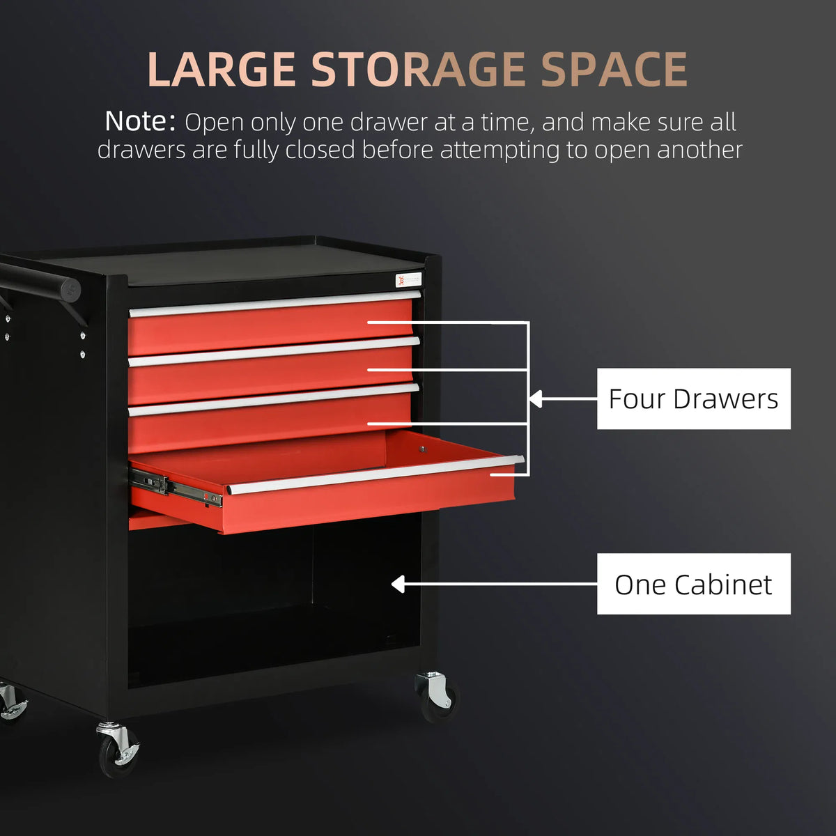Tool Box Storage Cabinet 4 Drawer Rolling Wheels Portable Organizer Garage - Image 4