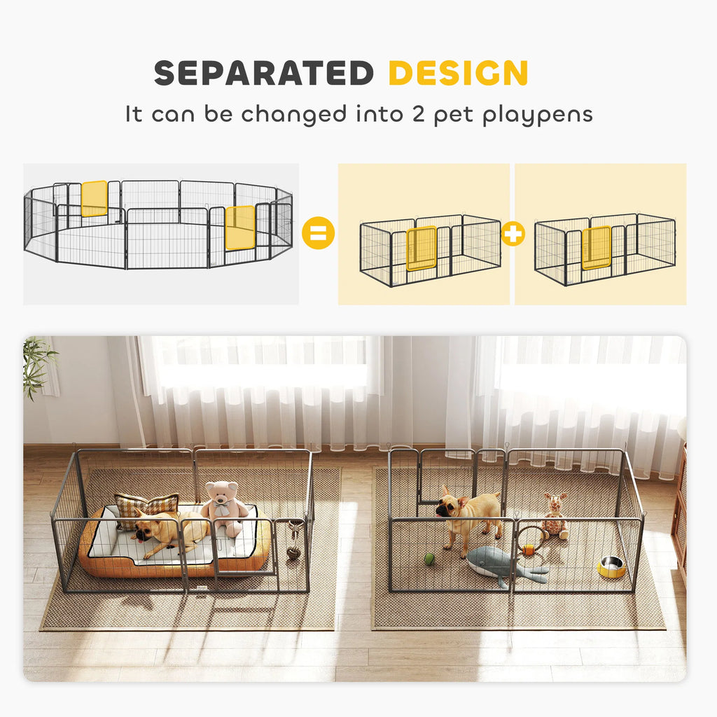 Dog Playpen 31.5"W Heavy Duty Metal Puppy Play Pen Pet Exercise Fences for