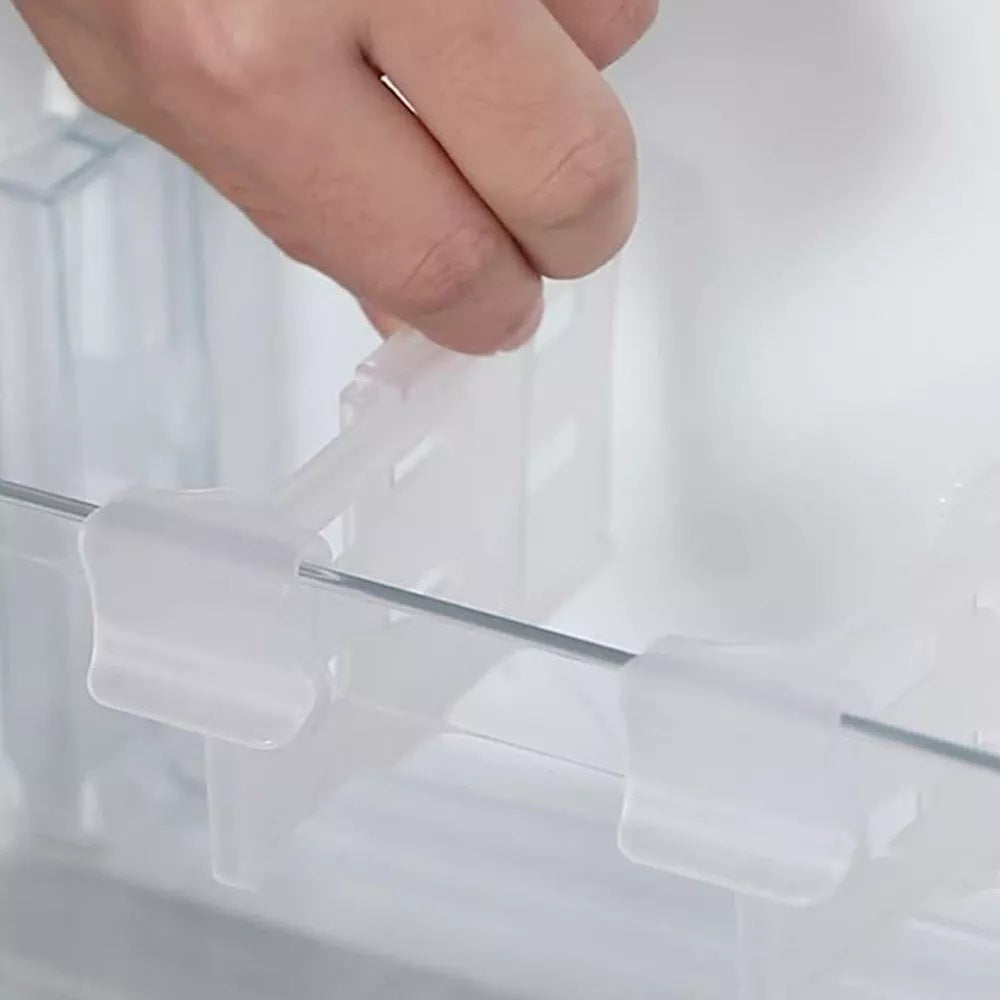8pcs transparent plastic refrigerator dividers detail and structure