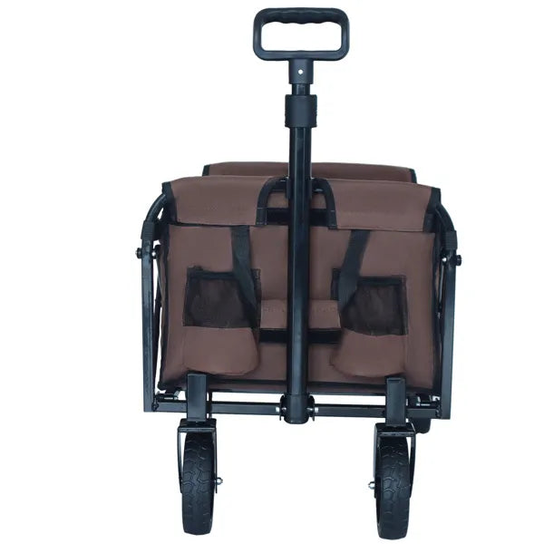 Expandable Dual Layer Utility Wagon with 100% Extra Space Grocery Cart for