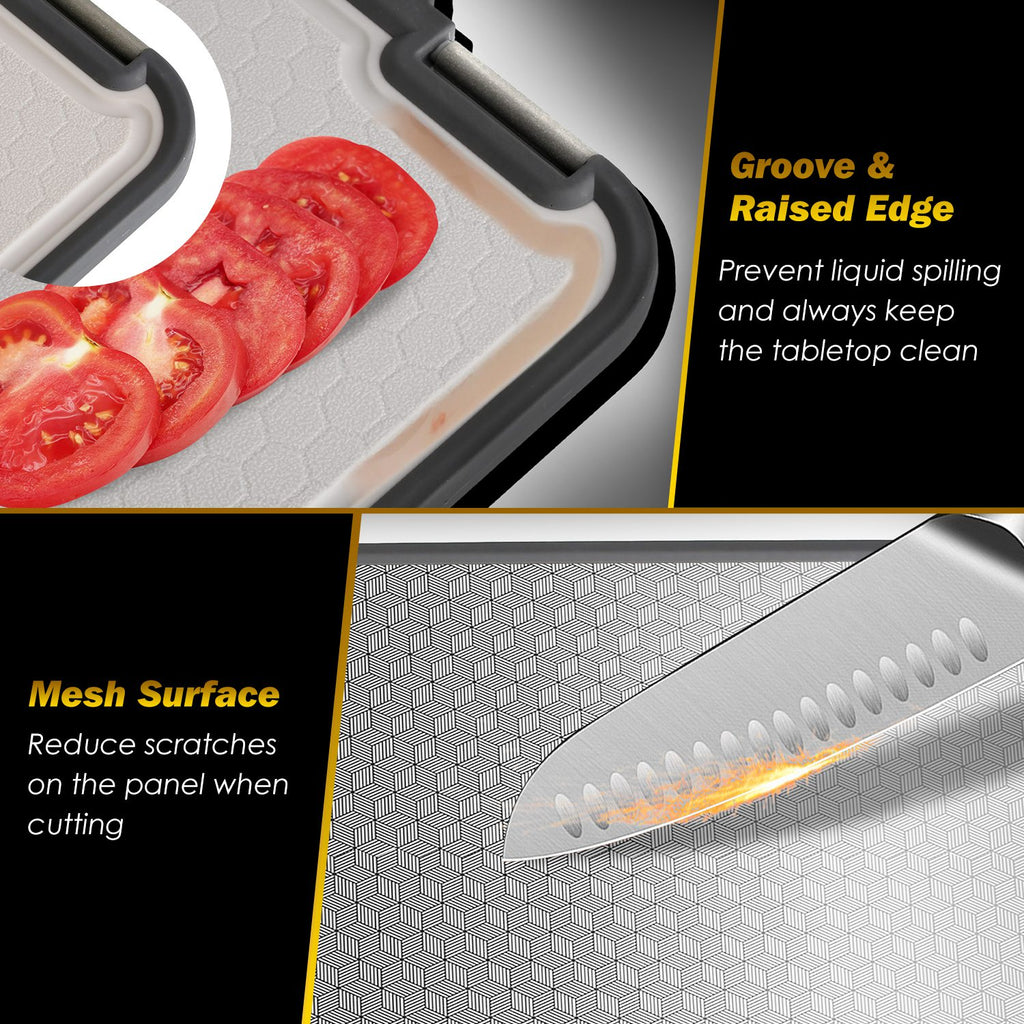 2 Piece 2pcs Double Sided Cutting Board Stainless Steel PP Chopping Lightweight - Image 8