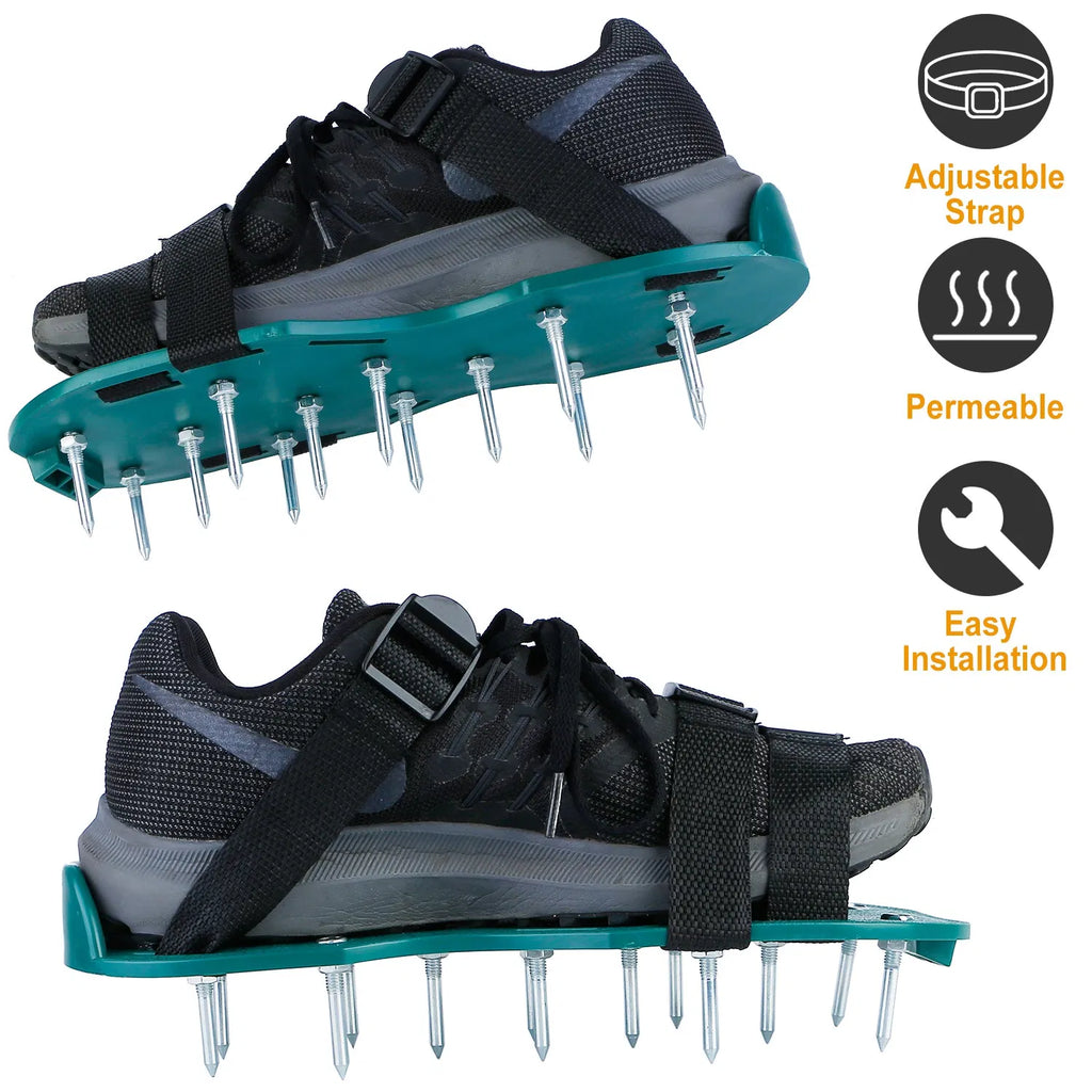 1Pair Lawn Aerator Shoes Grass Aerating Spike Sandal Heavy Duty Aerator Shoes - Image 2
