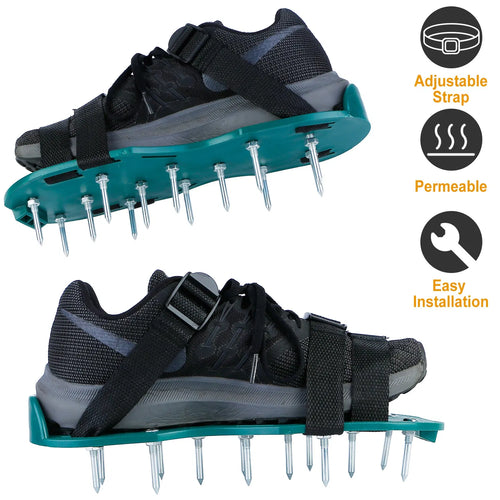 1Pair Lawn Aerator Shoes Grass Aerating Spike Sandal Heavy Duty Aerator Shoes - Image 2
