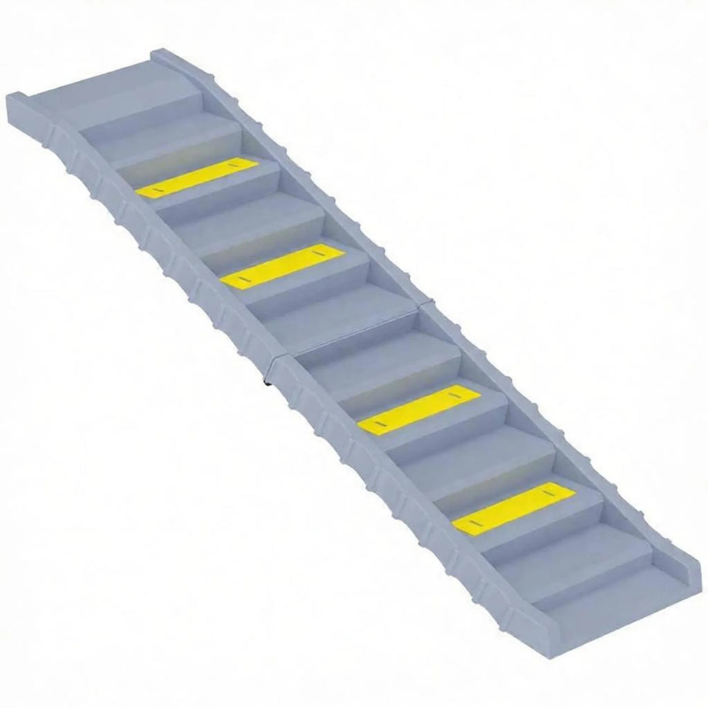 Gray Portable Dog Ramp Foldable Stairs for Medium Small Dogs to Get on Car Truck SUV