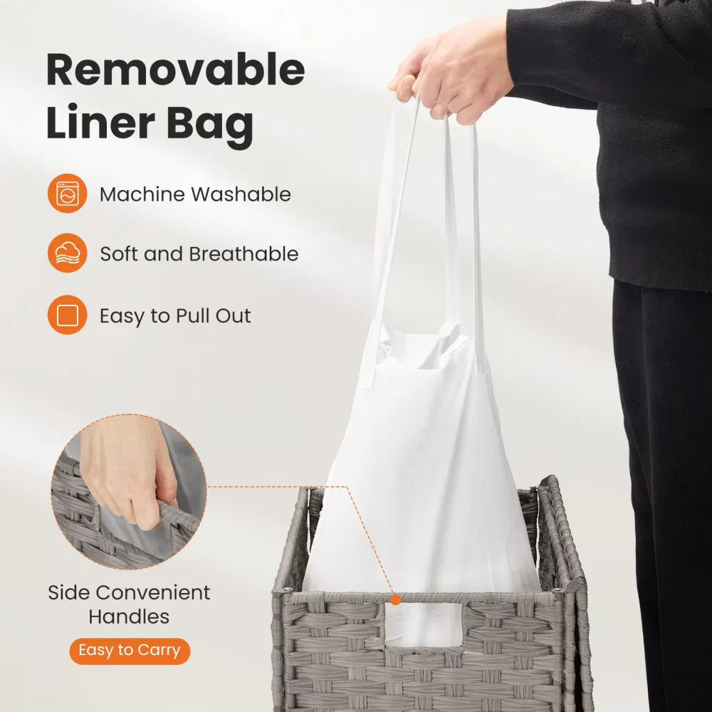 Laundry Hamper No Installation Required With Removable Liner 90 Liter Hand - Image 5