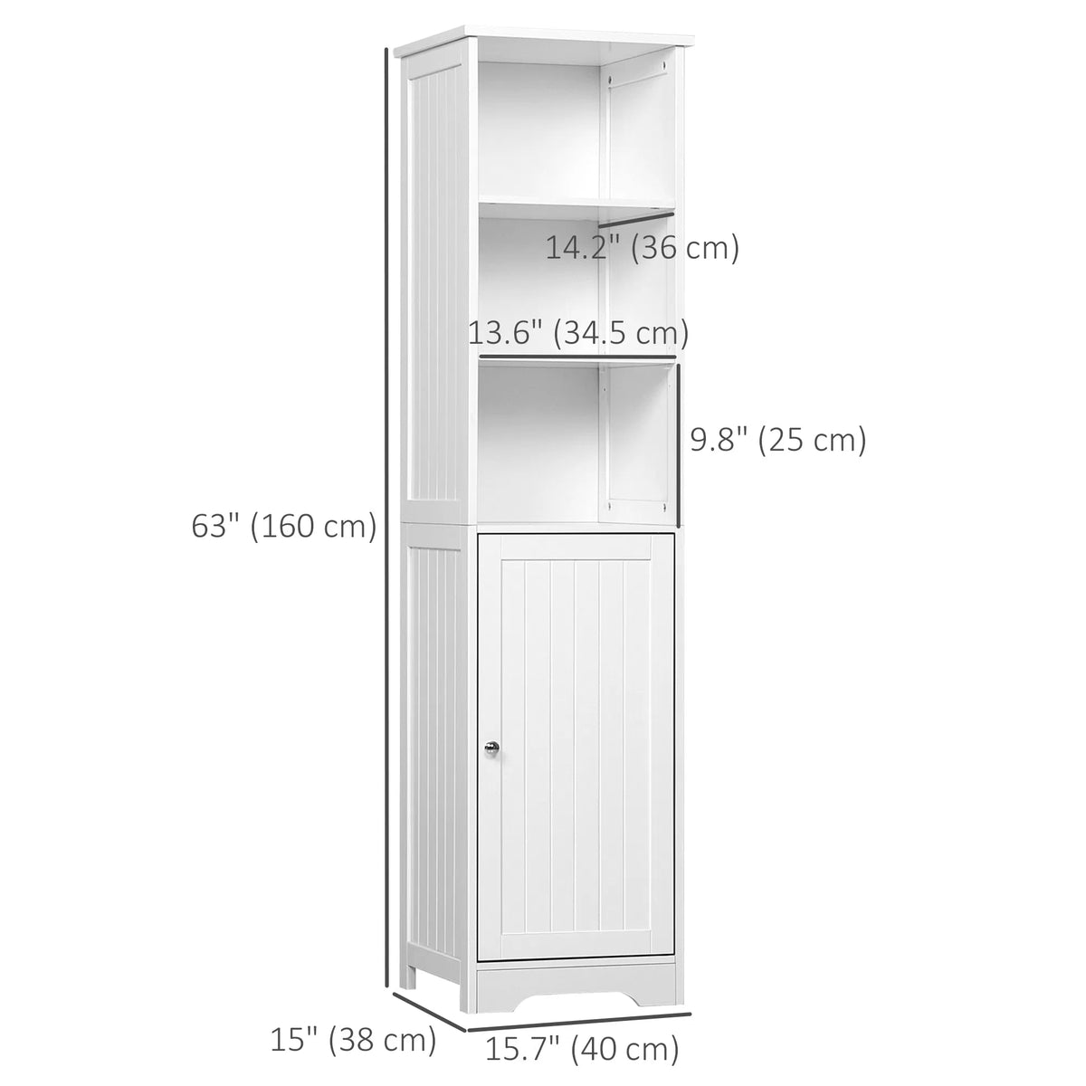 Tall Bathroom Storage Cabinet Freestanding Tower Cabinet with Adjustable - Image 3