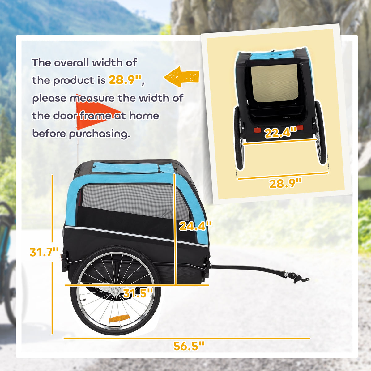 dog bike trailer pet cart product angle 8