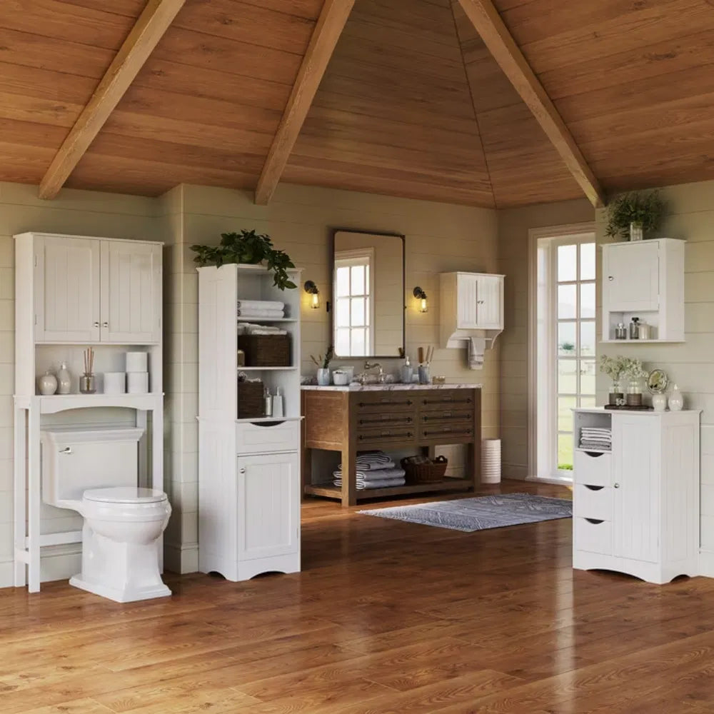 Door Bathroom Medicine Cabinet And Laundry Wallstorageshelf White - Image 4