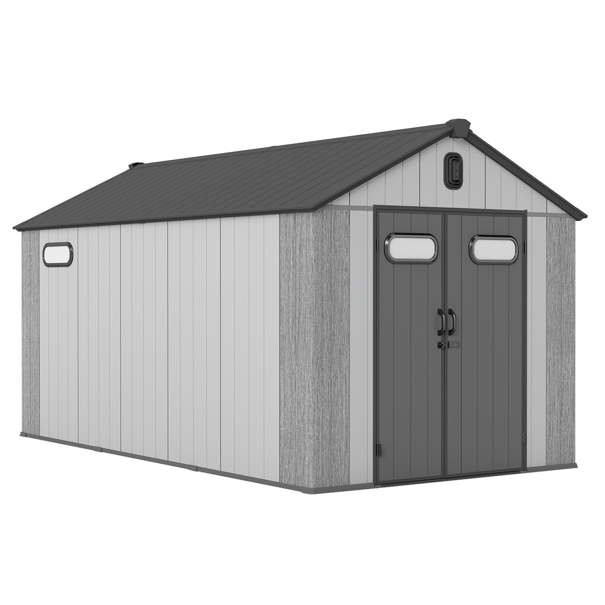 8x16Ft Resin Outdoor Storage Shed Plastic Garden Shed With Carpet Outside - Image 3
