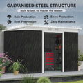 9x4 Outdoor Storage Shed Galvanized Steel Garden Shed with Foundation Kit