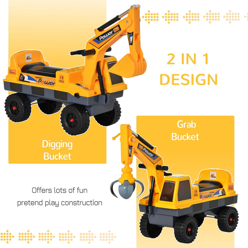 No Power Ride On Excavator Construction Digger Multi Functional Truck Toy with - Image 5