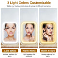 Double Sided LED Makeup Mirror 1X/10X Magnification with 3 Light Colors USB