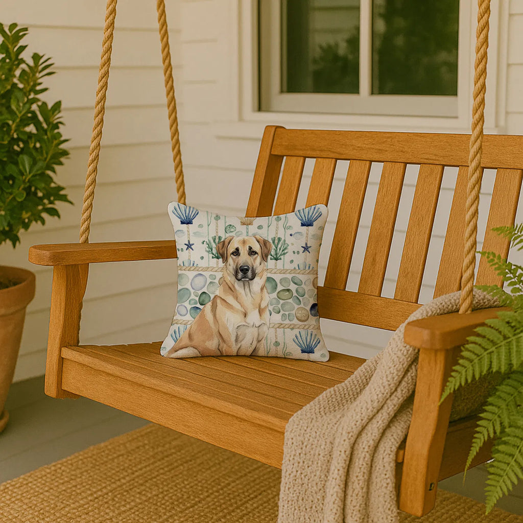 Anatolian Shepherd Dog Coastal Sea Glass Throw Pillow Decorative Indoor - Image 3