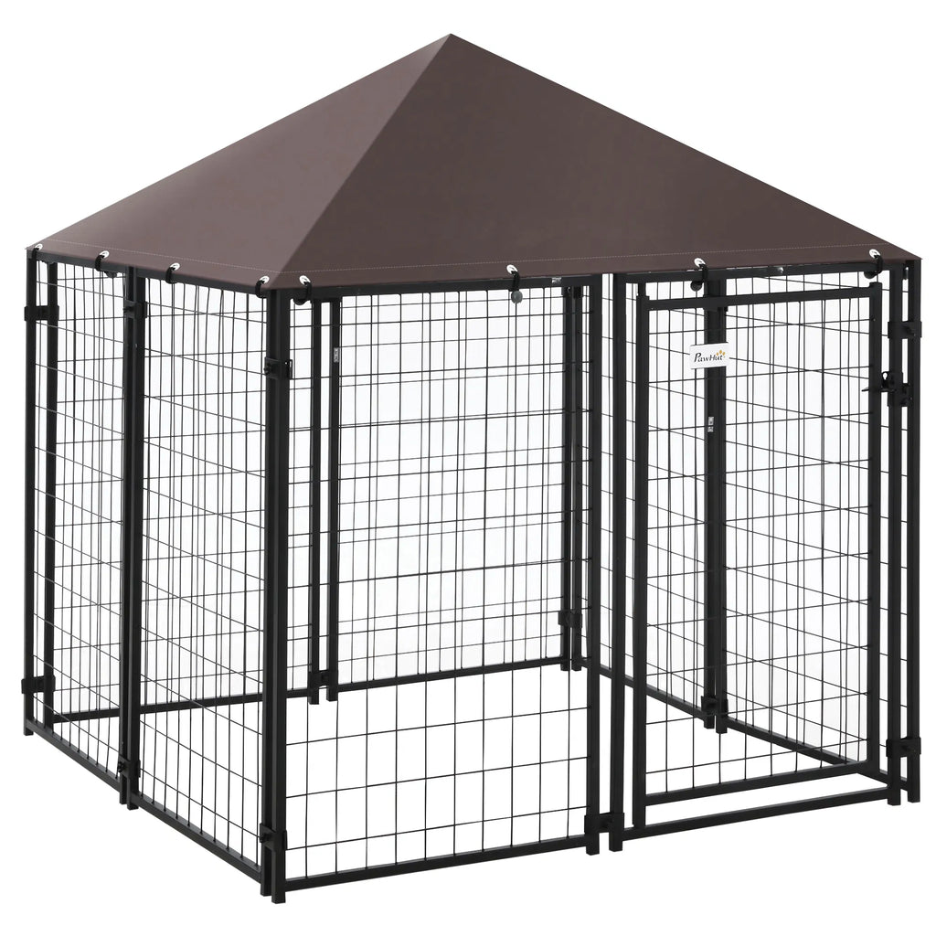 Outdoor Dog Kennel Welded Wire Steel Fence Lockable Pet Playpen Crate with