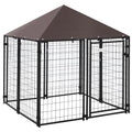 Outdoor Dog Kennel Welded Wire Steel Fence Lockable Pet Playpen Crate with