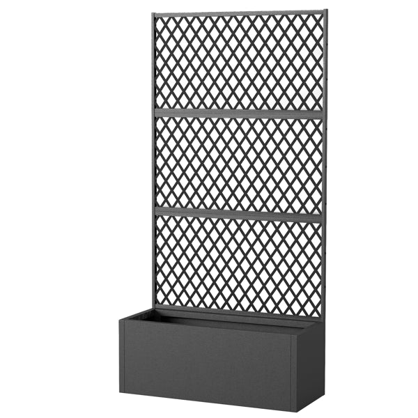 Metal Planter Box with Tall Trellis