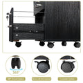 FCH Black Wood Grain Density Board Three Drawers Wooden Filing Cabinet