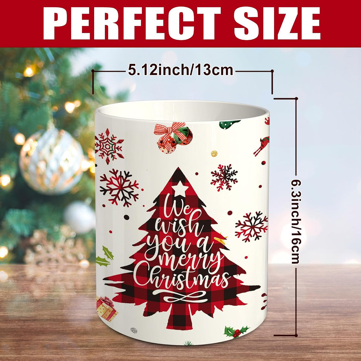 Christmas Kitchen Decor Christmas Tree Ceramic Utensil Holder Festive - Image 4