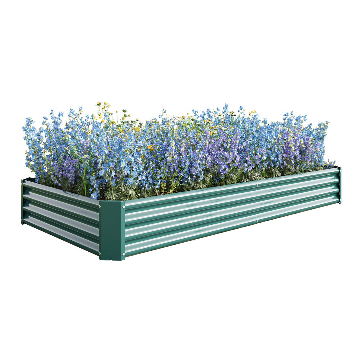 2PCS Green 8×4×1ft Metal Raised Rectangle Garden Planter Beds - Image 5