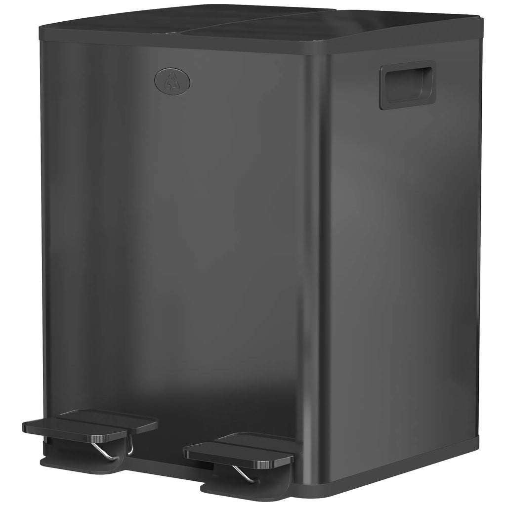 Dual Garbage Bin Soft Close Trash Can with Foot Pedal 2 x 20 Liter Garbage - Image 4