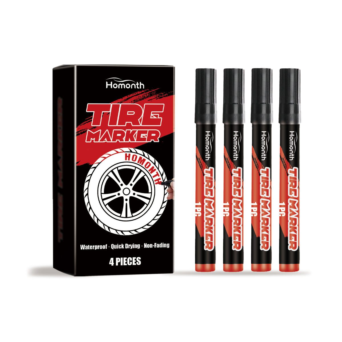 Tire Paint Pen Red Waterproof DIY Car Art - Image 5