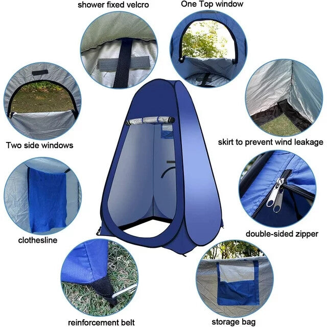 Privacy Shower Tent Portable Outdoor Shower Tent Camp Toilet Rain Shelter - Image 4