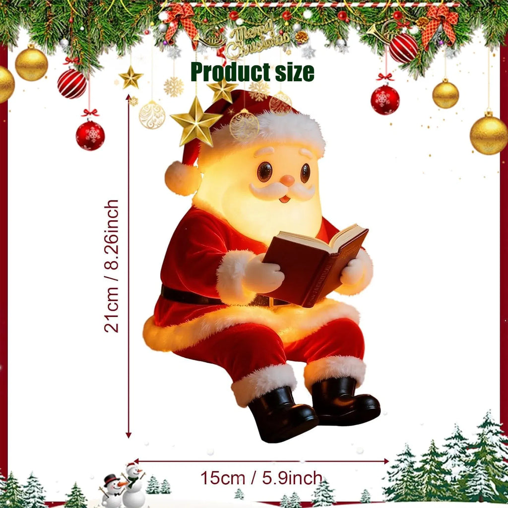 Santa Claus Reading Book Lamp Christmas Santa Reading Book Lamp Cute Light Up - Image 2