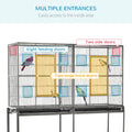 64" Extra Large Bird Cage Rolling Metal Parrot Cage Bird House with