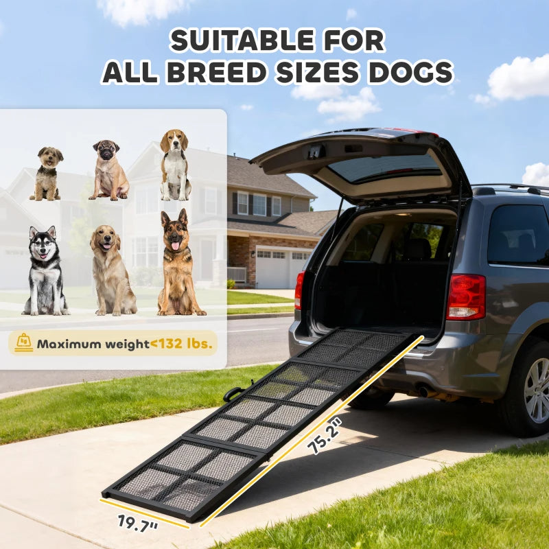 pawhut dog car ramp extra product angle 9