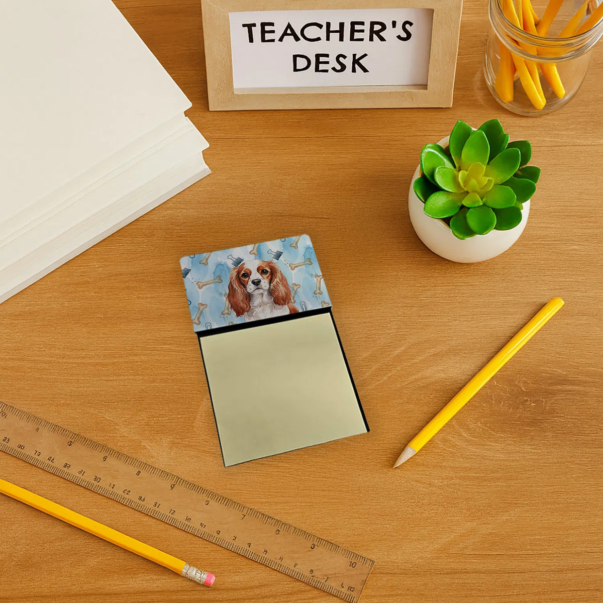 Blenheim English Toy Spaniel Coworker Watercolor Sticky Note Holder - Image 6