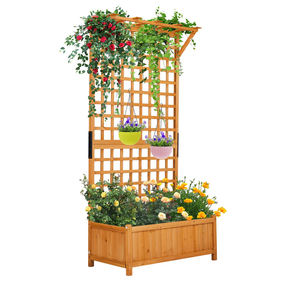 Garden Bed With Trellis 72 Inch Height Metal Planter Box - Image 5