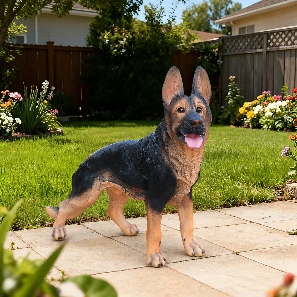Outdoor German shepherd Dog Statue Greeter Garden Decor Cute Puppy Sculpture - Image 3