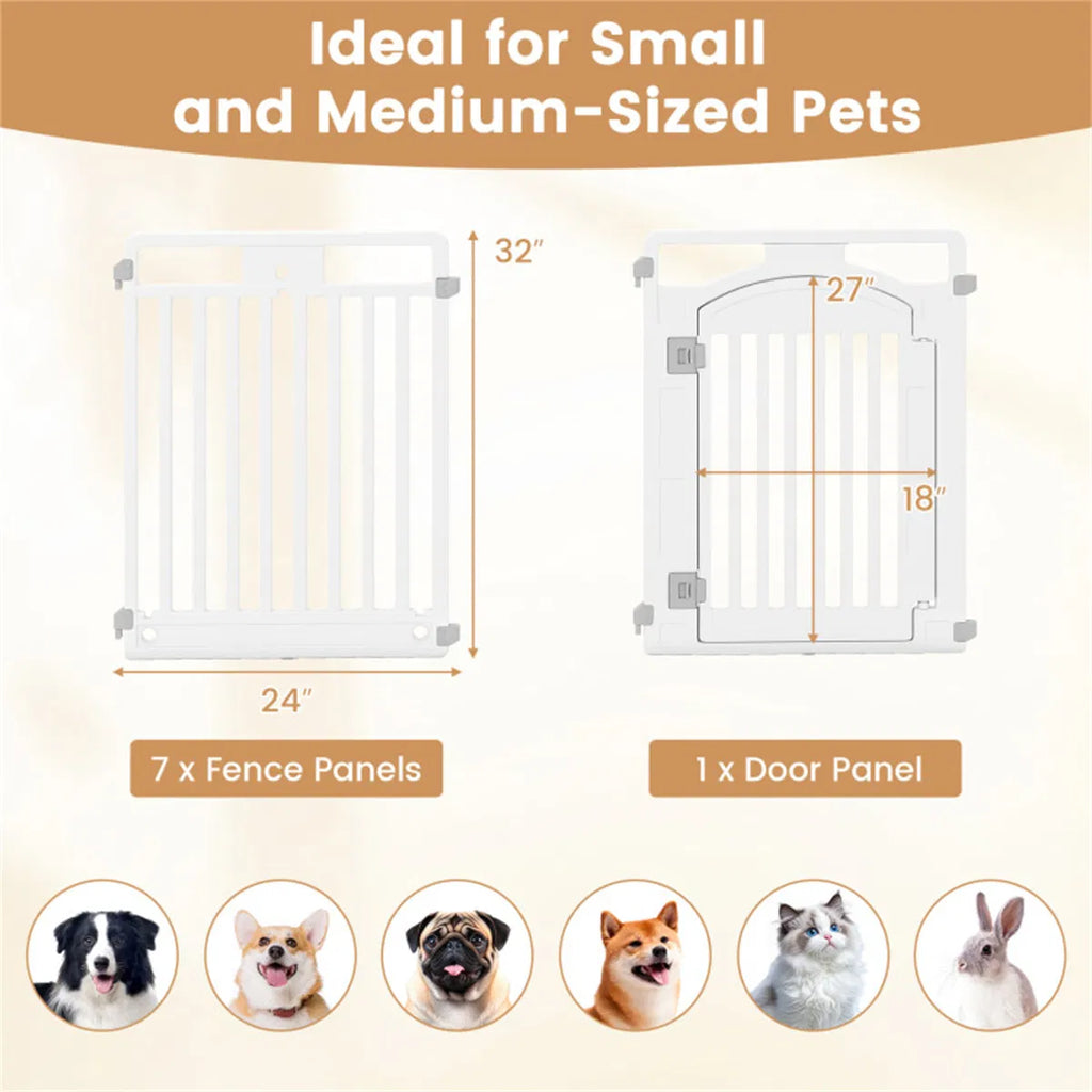 8 Panel HDPE Pet Fence (White) Multiple Configurations