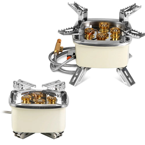 13000W Portable Windproof Camping Stove Five head Gas Cooking Burner with Piezo - Image 2