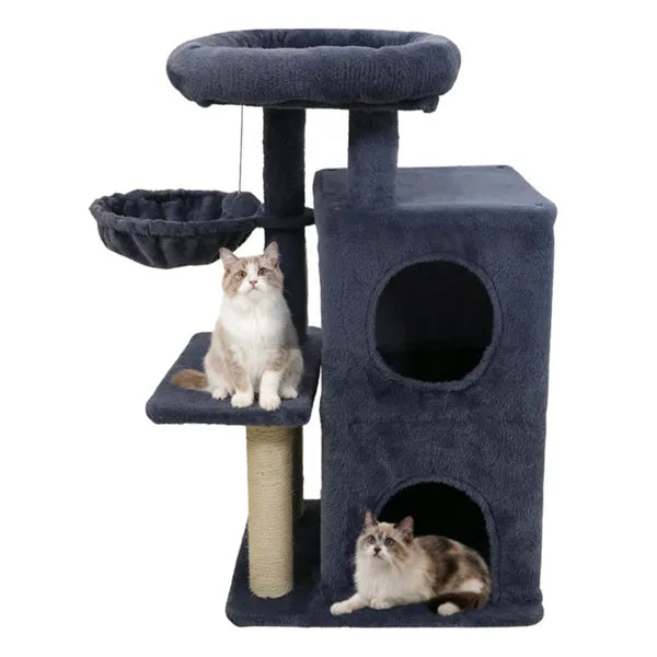 Dark Gray 33.5" Multi Level Cat Tree With 2 Tier Condo Sisal Scratching Posts - Image 5