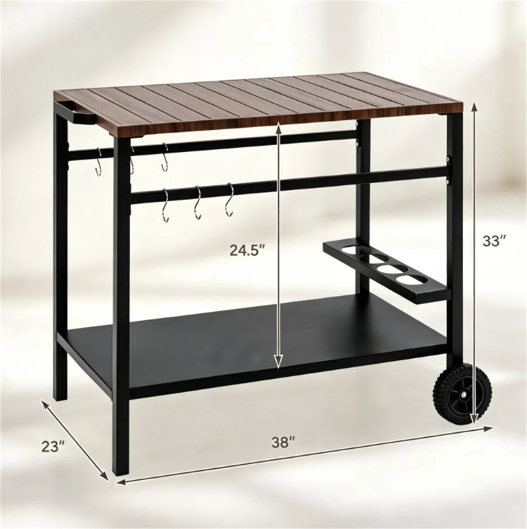 stainless steel outdoor grill prep table with cabinet product view 5
