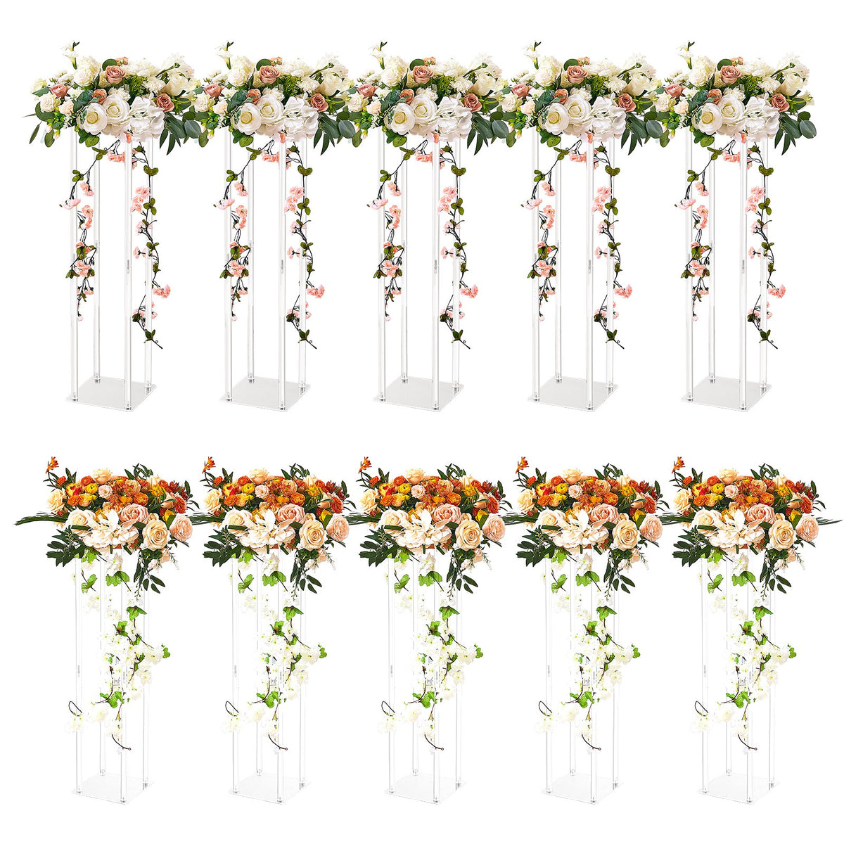 10PCS 23.6inch High Wedding Flower Stand With Acrylic Laminate Acrylic Vase - Image 3