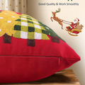 Christmas Embroidered Pillow Cover 18x18 Inch Red Trees