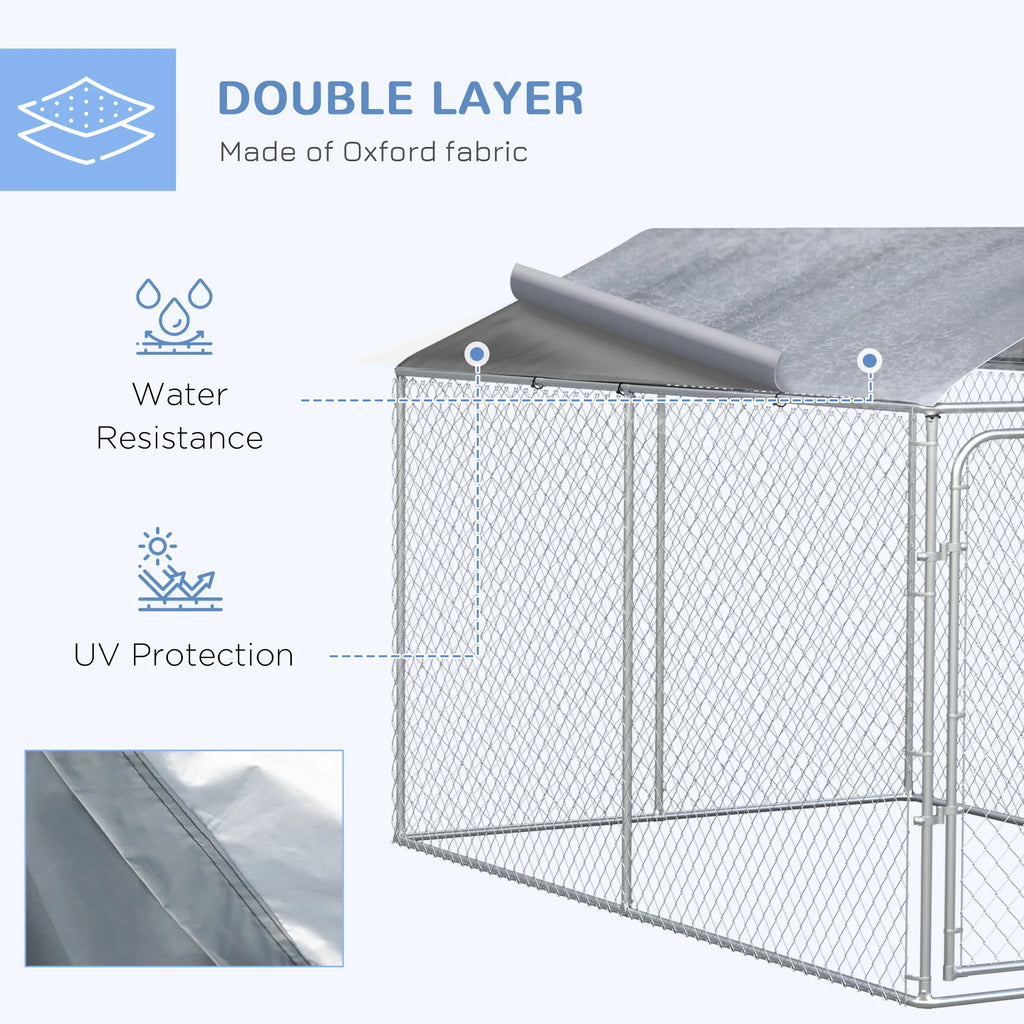 Dog Kennel Outdoor Heavy Duty Playpen with Secure Lock Cover for Backyard & - Image 3