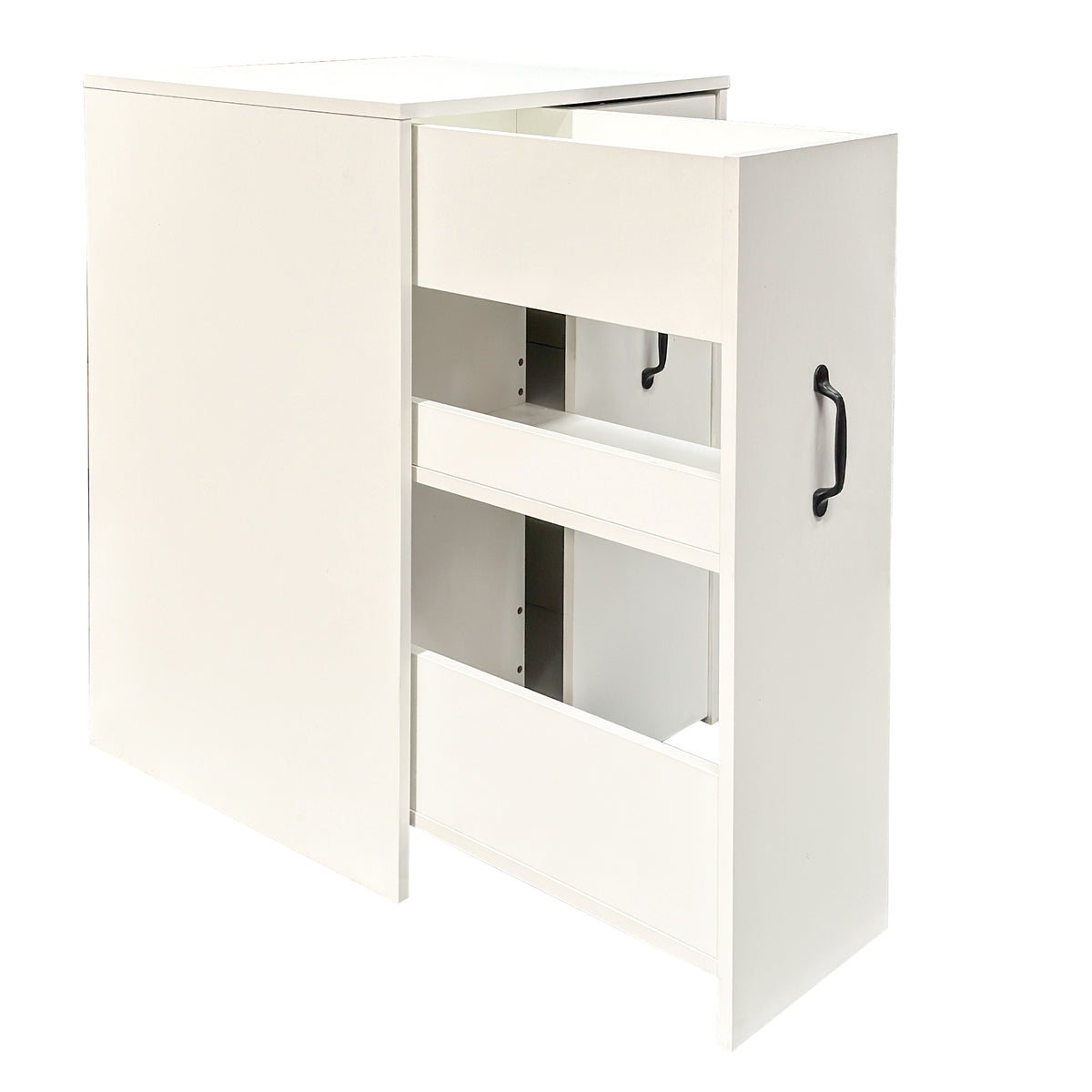 3-Tier Rolling Bookcase and File Storage Cabinet