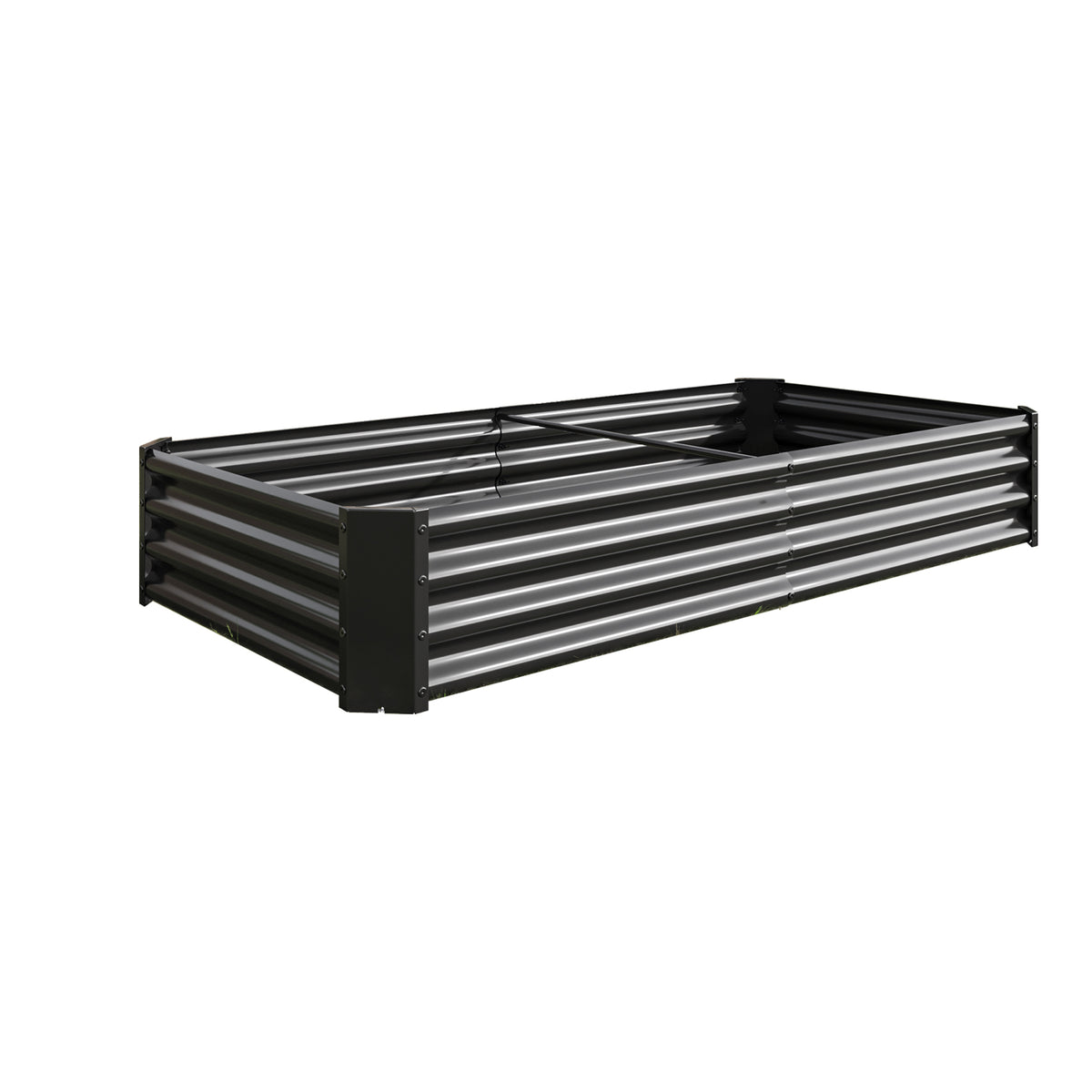 2PCS Black 6×3×1ft Metal Raised Rectangle Garden Planter Beds - Image 2