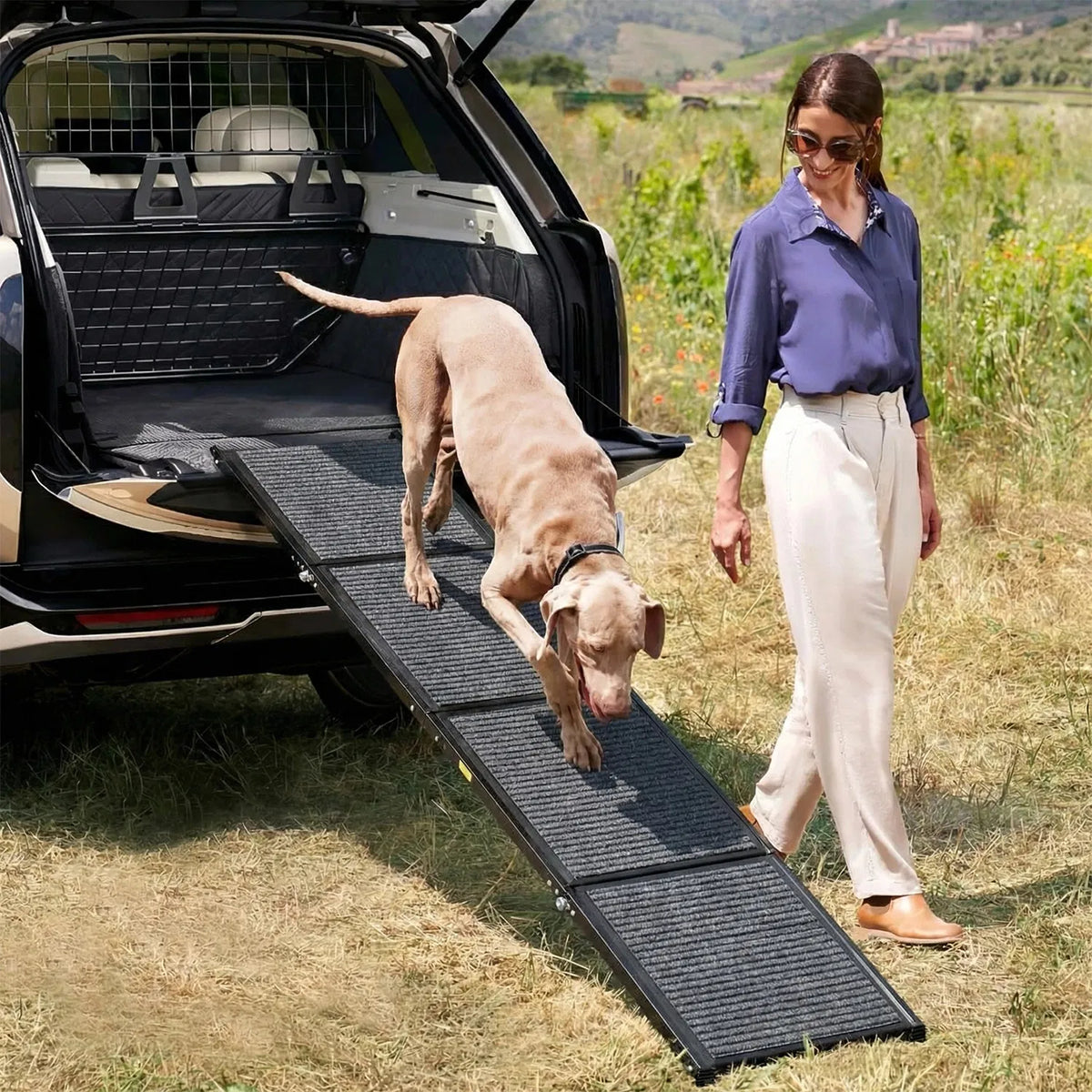 71" Long & 19" Wide Folding Dog Ramp for Car SUV & Truck Portable Pet Ramp